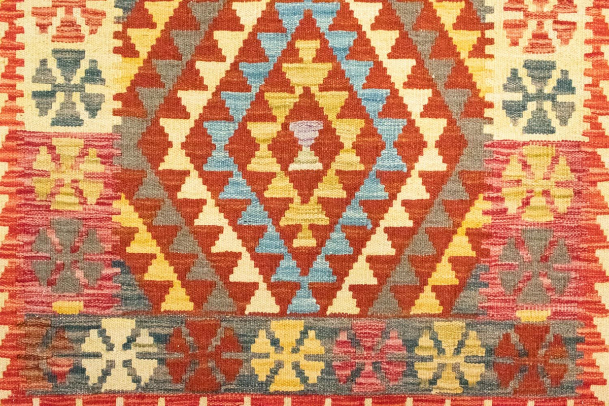 Dywan Kelim - Orientalny - 120 x 79 cm - pomarańczowy