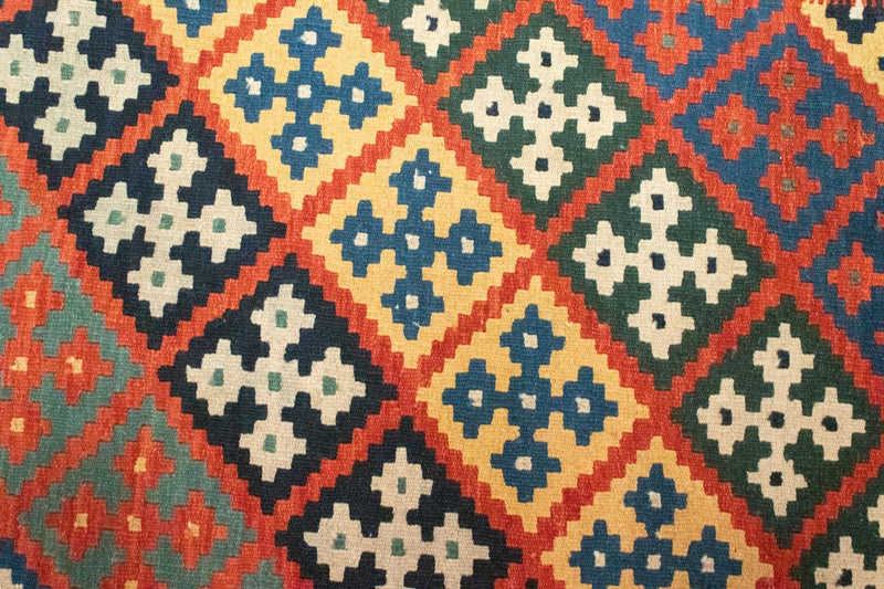 Dywan Kelim - Orientalny - 122 x 90 cm - pomarańczowy