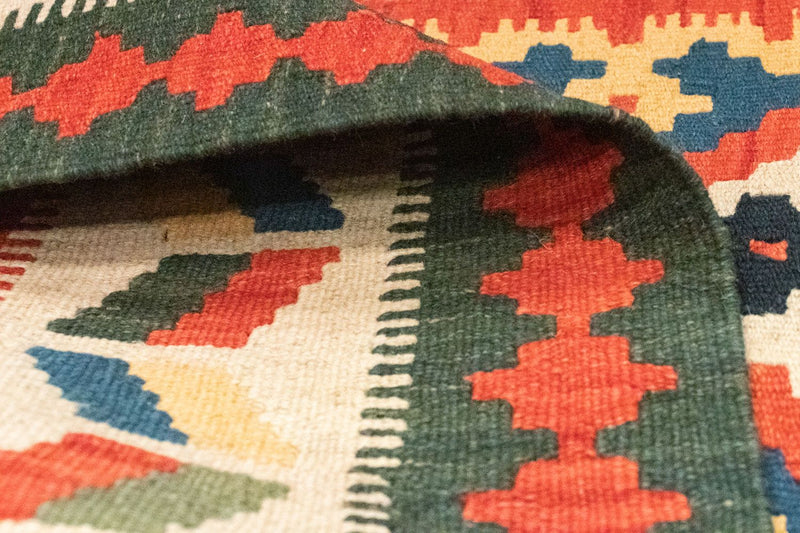 Dywan Kelim - Orientalny - 127 x 84 cm - pomarańczowy