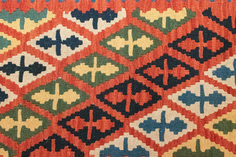 Dywan Kelim - Orientalny - 126 x 83 cm - pomarańczowy