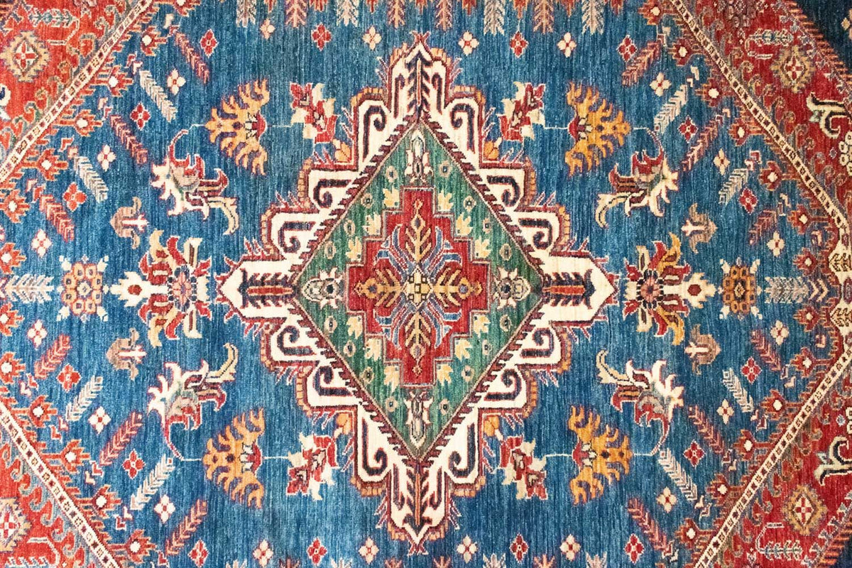 Dywan Ziegler - Kazak - 292 x 206 cm - niebieski