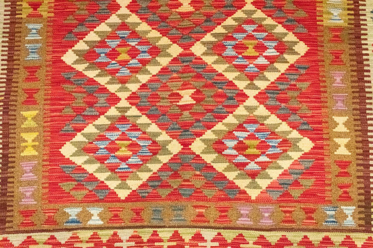 Dywan Kelim - Orientalny - 242 x 156 cm - pomarańczowy