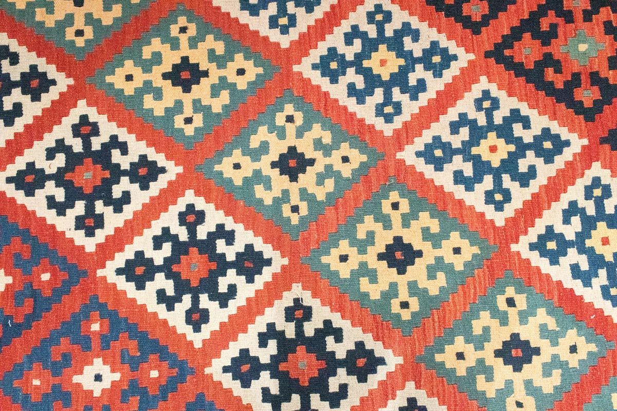 Dywan Kelim - Orientalny - 297 x 202 cm - pomarańczowy