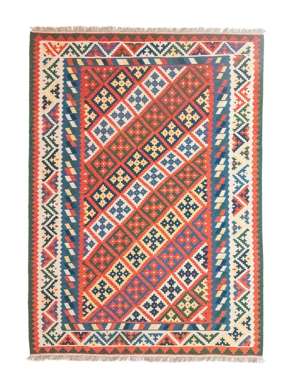 Dywan Kelim - Orientalny - 300 x 208 cm - pomarańczowy