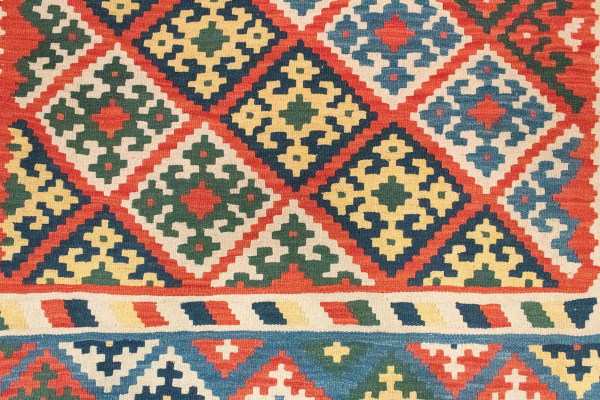 Dywan Kelim - Orientalny - 297 x 207 cm - pomarańczowy