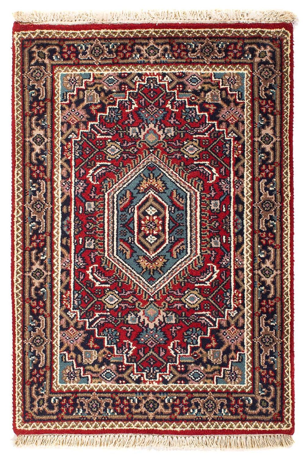 Orientalny dywan - Bijar - Indus - 90 x 60 cm - ciemna czerwień