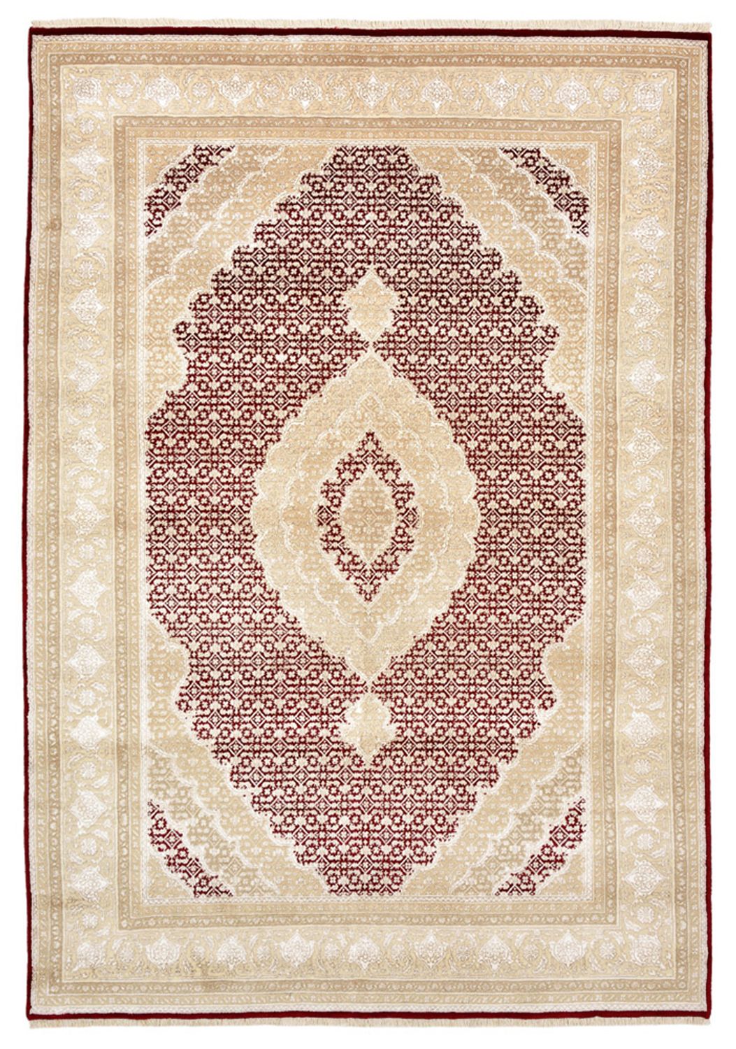 Dywan orientalny - Tabriz - 243 x 167 cm - kremowy