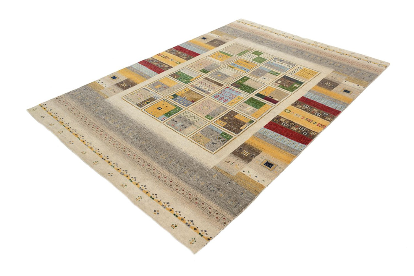 Dywan Gabbeh - Loribaft Indus - 241 x 174 cm - wielokolorowy