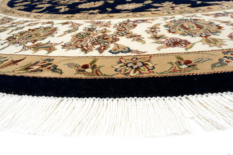 Dywan orientalny - Tabriz okrągły  - 218 x 216 cm - ciemnoniebieski