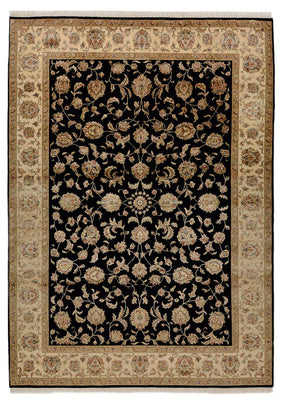 Dywan orientalny - Tabriz - 214 x 155 cm - ciemnoniebieski