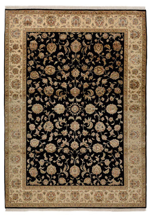 Dywan orientalny - Tabriz - 214 x 155 cm - ciemnoniebieski