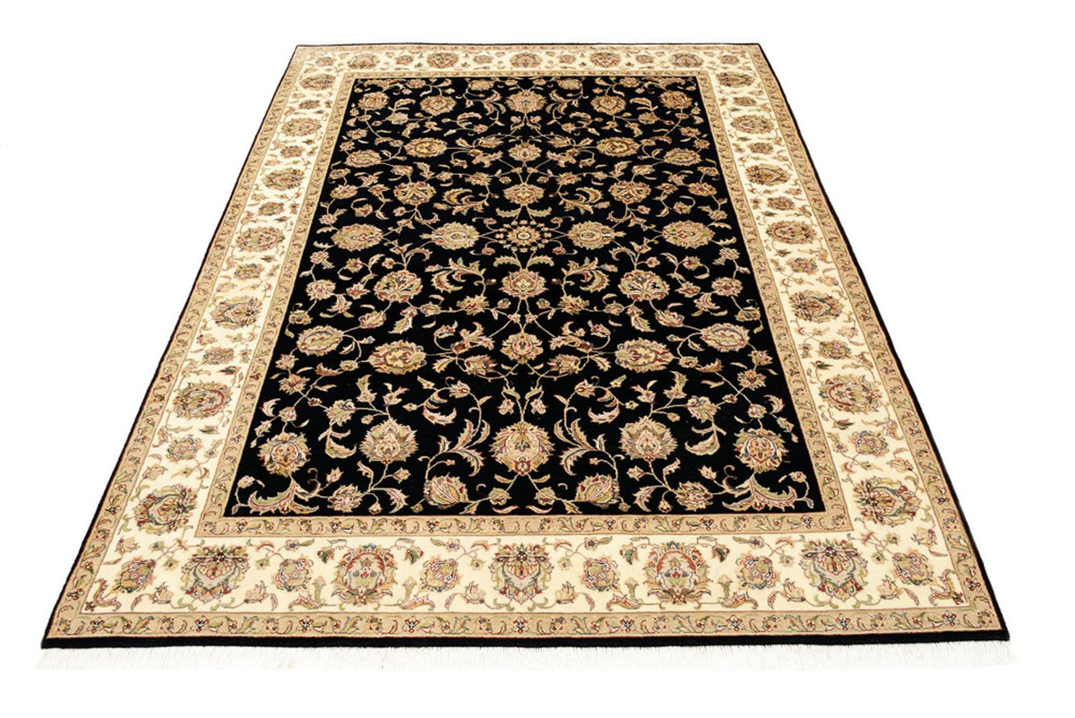 Dywan orientalny - Tabriz - 214 x 155 cm - ciemnoniebieski