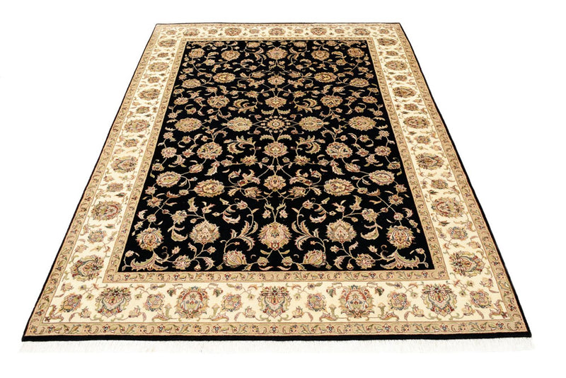 Dywan orientalny - Tabriz - 214 x 155 cm - ciemnoniebieski
