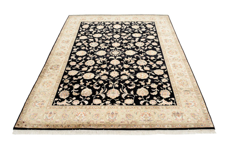 Dywan orientalny - Tabriz - 214 x 155 cm - ciemnoniebieski