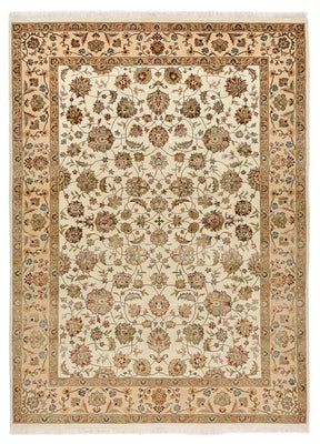 Dywan orientalny - Tabriz - 210 x 153 cm - kremowy