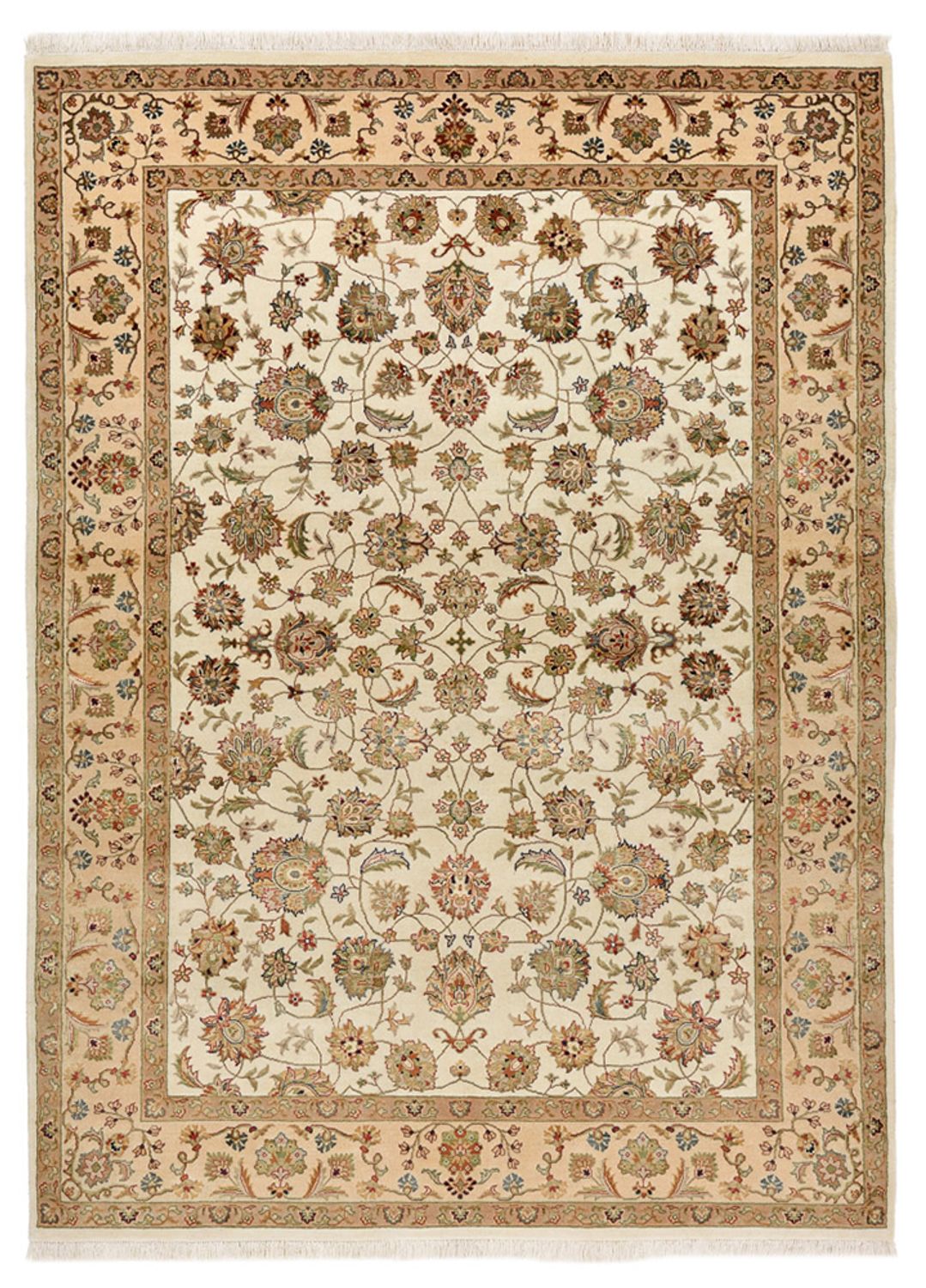 Dywan orientalny - Tabriz - 210 x 153 cm - kremowy
