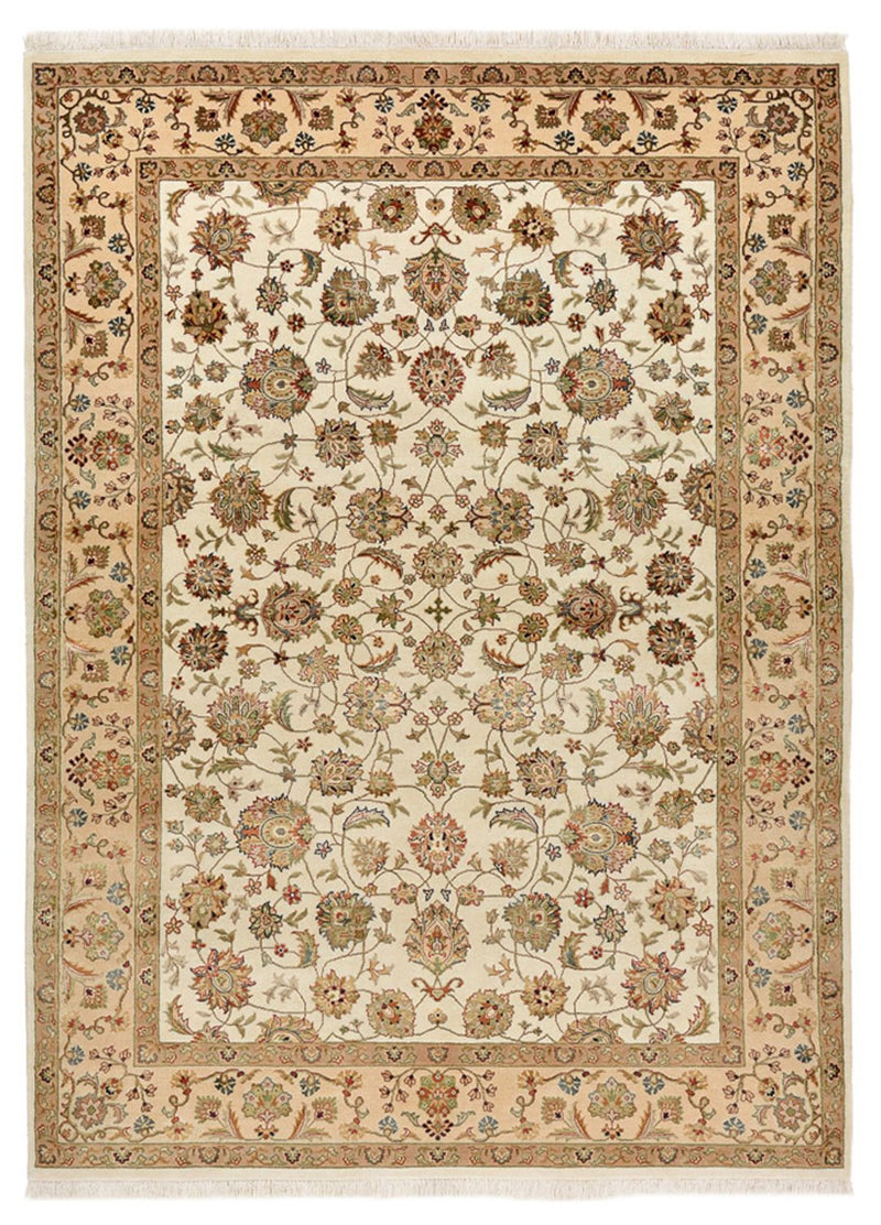 Dywan orientalny - Tabriz - 210 x 153 cm - kremowy