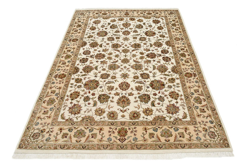 Dywan orientalny - Tabriz - 210 x 153 cm - kremowy