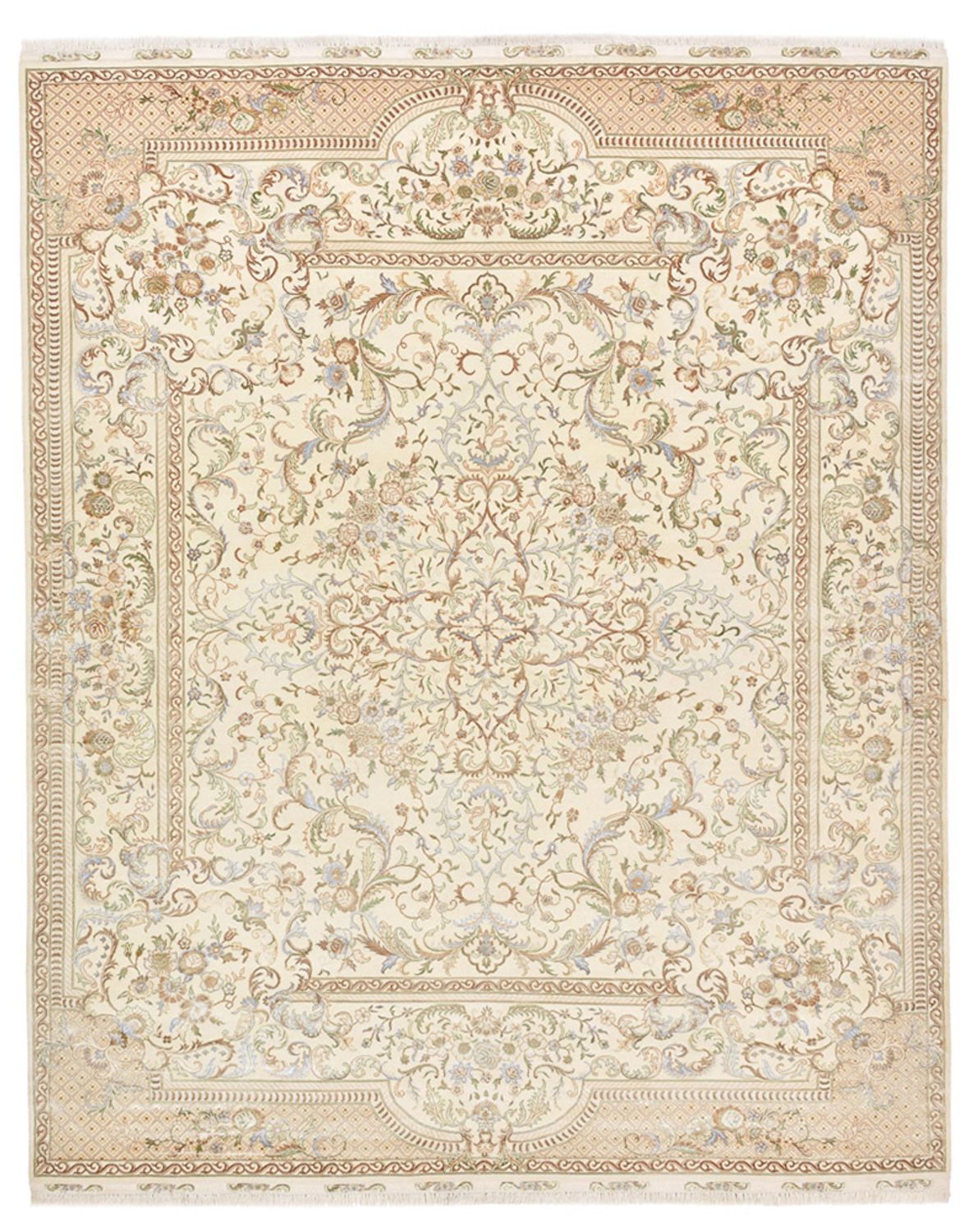 Dywan orientalny - Tabriz - 309 x 247 cm - kremowy