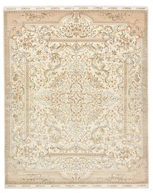 Dywan orientalny - Tabriz - 309 x 247 cm - kremowy