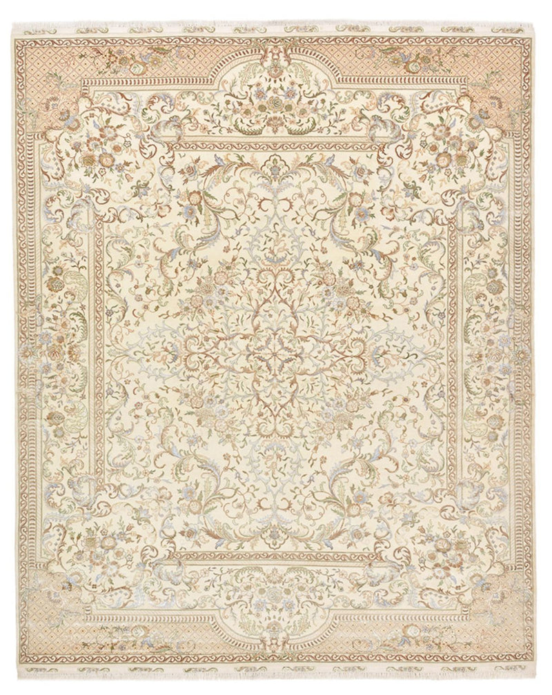 Dywan orientalny - Tabriz - 309 x 247 cm - kremowy