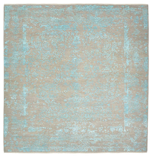 Designerski dywan kwadratowy  - 308 x 303 cm - jasnoniebieski