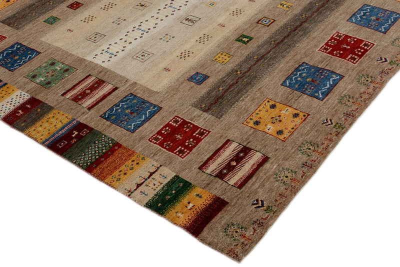 Dywan Gabbeh - Loribaft Indus kwadratowy  - 203 x 201 cm - wielokolorowy