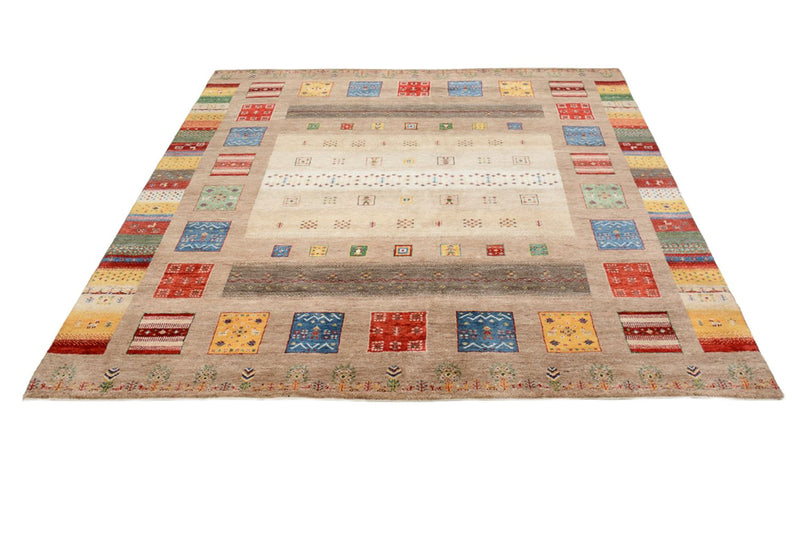 Dywan Gabbeh - Loribaft Indus kwadratowy  - 203 x 201 cm - wielokolorowy