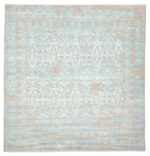 Designerski dywan kwadratowy  - 309 x 301 cm - jasnoniebieski