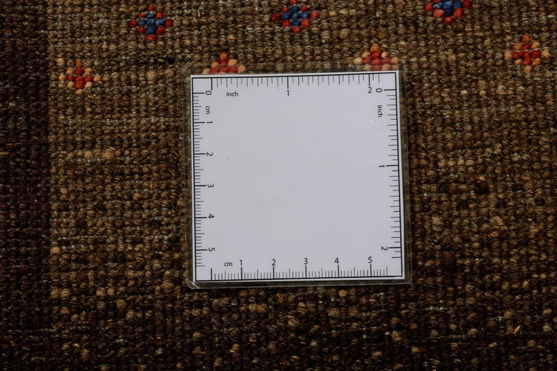 Biegacz Dywan Gabbeh - Loribaft Indus - 306 x 80 cm - ciemny beż