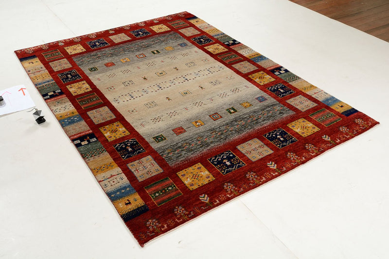 Dywan Gabbeh - Loribaft Indus - 204 x 150 cm - wielokolorowy