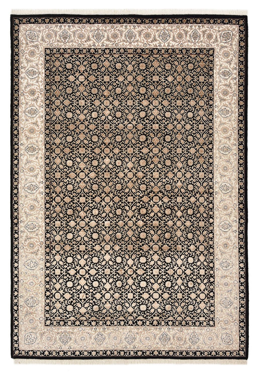 Orientalny dywan - Bijar - Indus - 204 x 141 cm - ciemny beż
