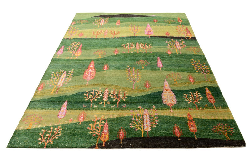 Dywan Gabbeh - Loribaft Indus - 247 x 172 cm - zielona