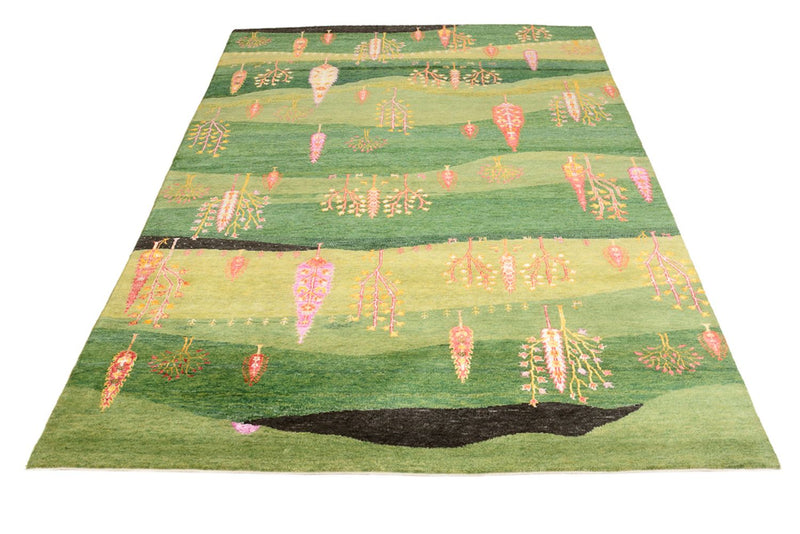 Dywan Gabbeh - Loribaft Indus - 247 x 172 cm - zielona