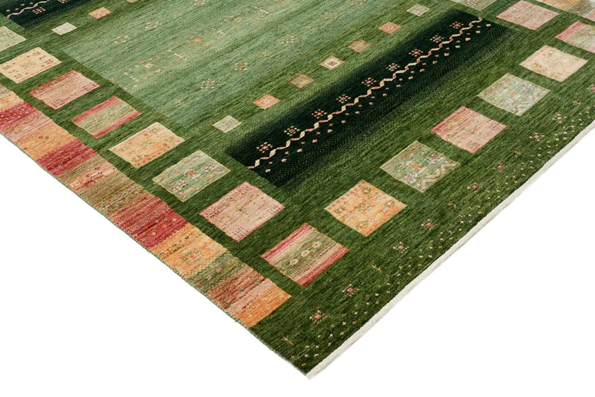 Dywan Gabbeh - Loribaft Indus - 238 x 173 cm - zielona