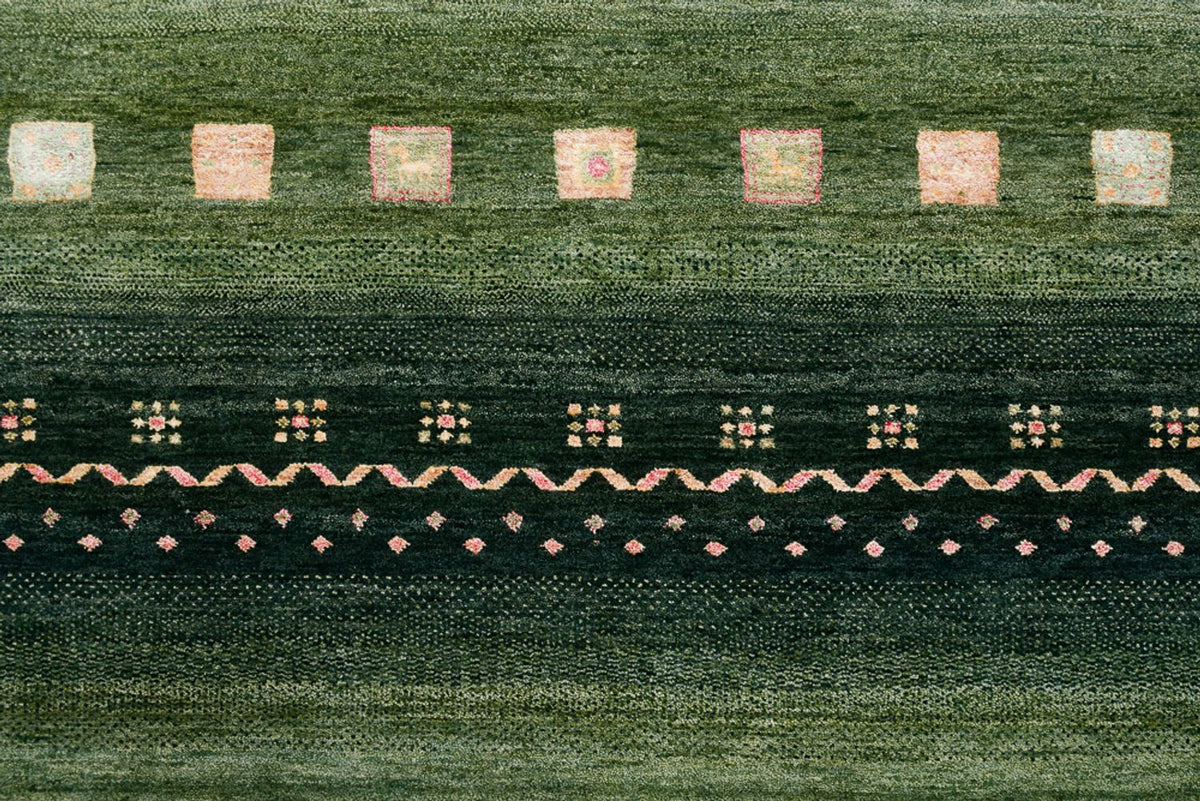 Dywan Gabbeh - Loribaft Indus - 302 x 248 cm - zielona