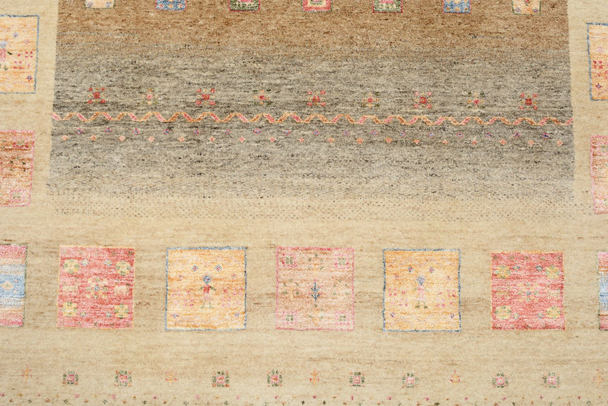 Dywan Gabbeh - Loribaft Indus - 255 x 173 cm - ciemny beż