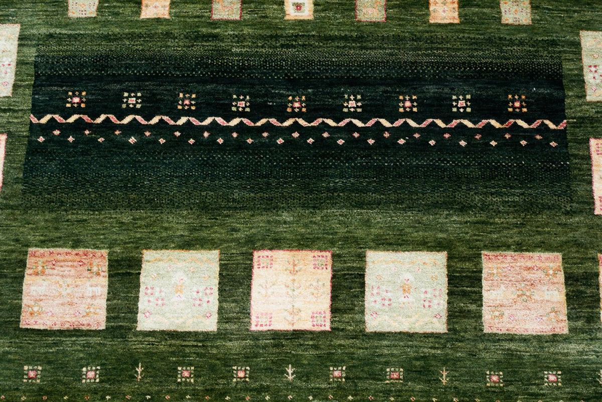 Dywan Gabbeh - Loribaft Indus - 245 x 178 cm - zielona