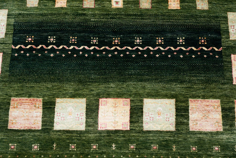 Dywan Gabbeh - Loribaft Indus - 245 x 178 cm - zielona