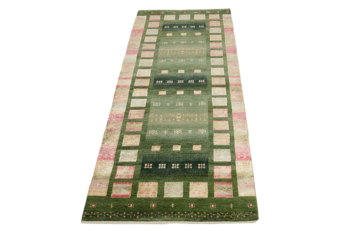 Biegacz Dywan Gabbeh - Loribaft Indus - 192 x 76 cm - wielokolorowy