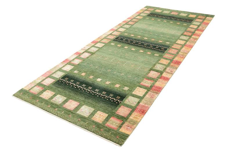 Biegacz Dywan Gabbeh - Loribaft Indus - 301 x 129 cm - wielokolorowy