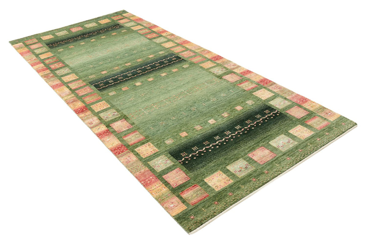 Biegacz Dywan Gabbeh - Loribaft Indus - 301 x 129 cm - wielokolorowy