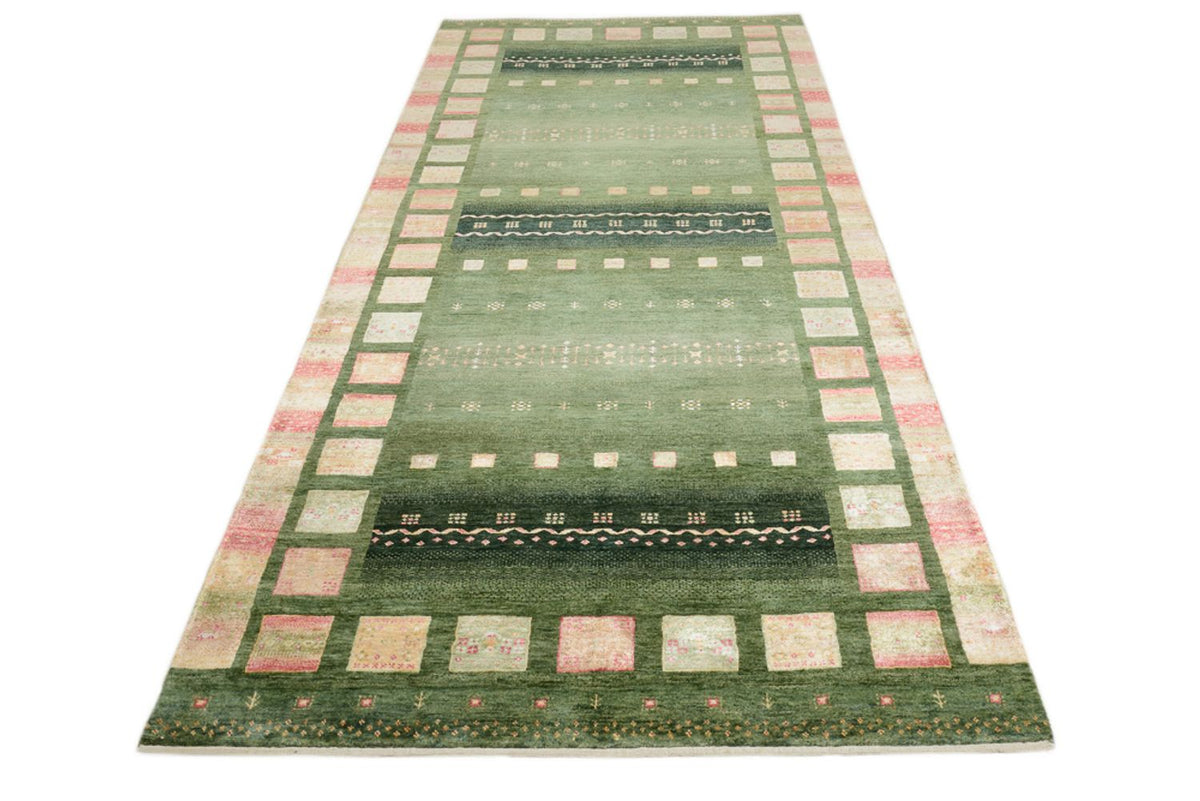 Biegacz Dywan Gabbeh - Loribaft Indus - 301 x 129 cm - wielokolorowy