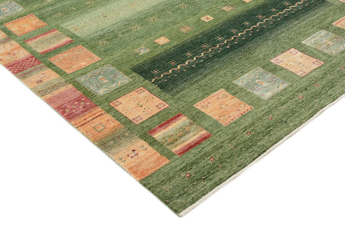 Dywan Gabbeh - Loribaft Indus - 259 x 208 cm - zielona