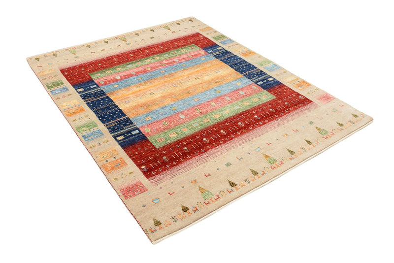 Dywan Gabbeh - Loribaft Indus - 198 x 154 cm - wielokolorowy