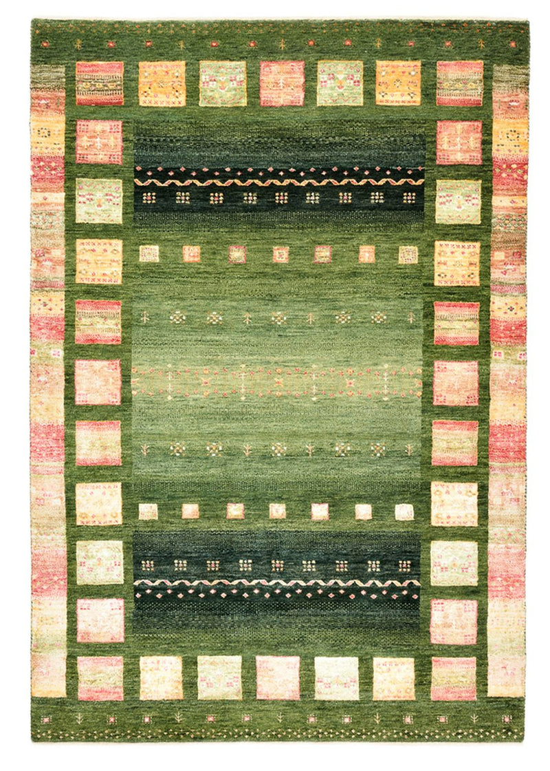 Dywan Gabbeh - Loribaft Indus - 183 x 127 cm - zielona