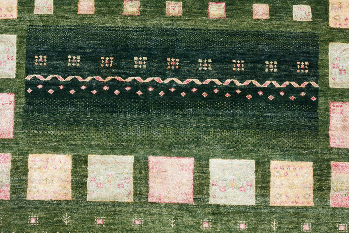 Dywan Gabbeh - Loribaft Indus - 183 x 127 cm - zielona