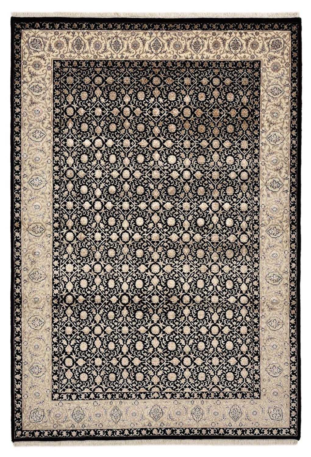 Orientalny dywan - Bijar - Indus - 202 x 139 cm - ciemny beż