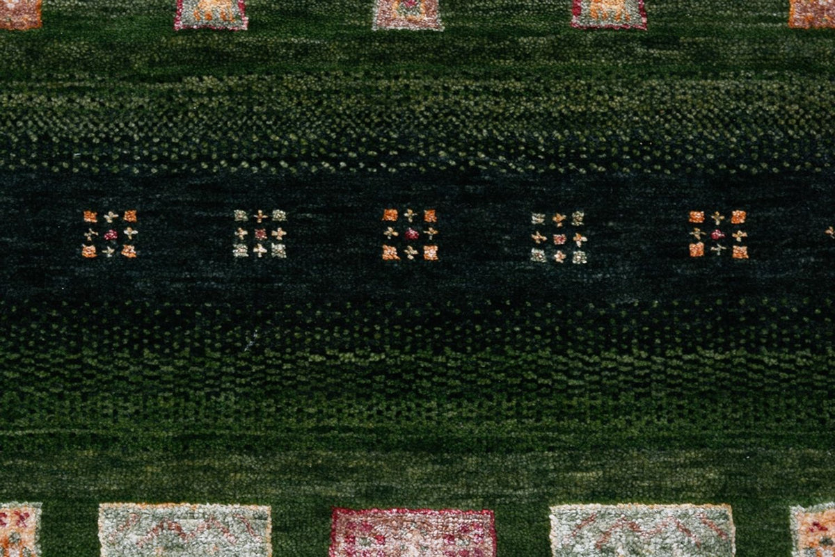 Dywan Gabbeh - Loribaft Indus - 154 x 106 cm - zielona