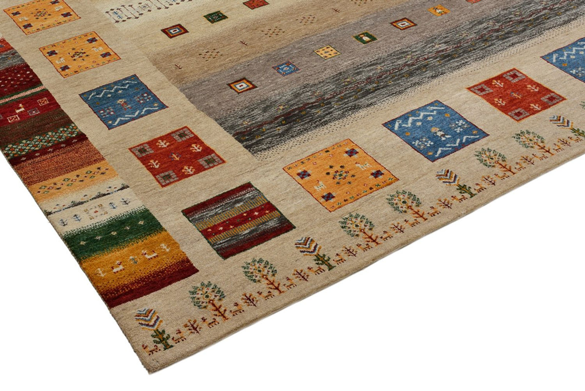 Dywan Gabbeh - Loribaft Indus kwadratowy  - 256 x 250 cm - jasny beż